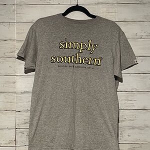 Simply Southern Gray Tee with Yellow Logo